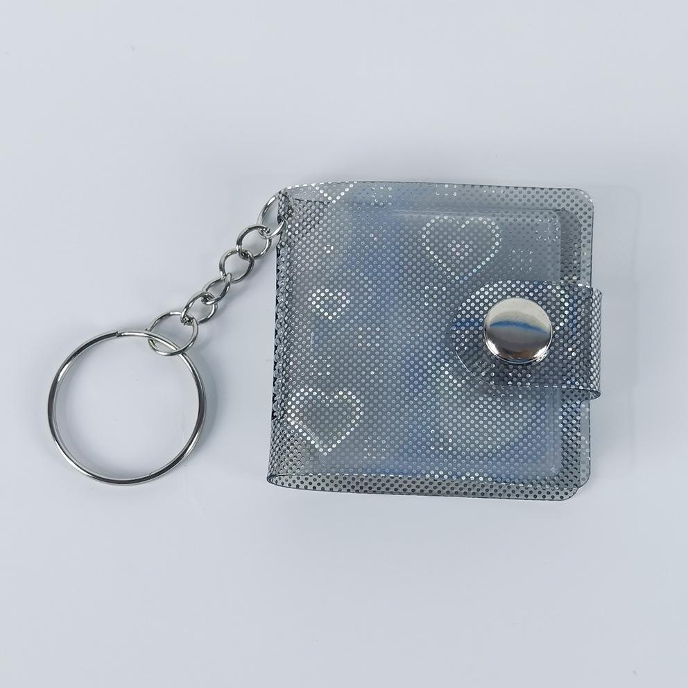 Mini 1-2 Inch Photo Album with Keychain and Stickers for Children's Memories
