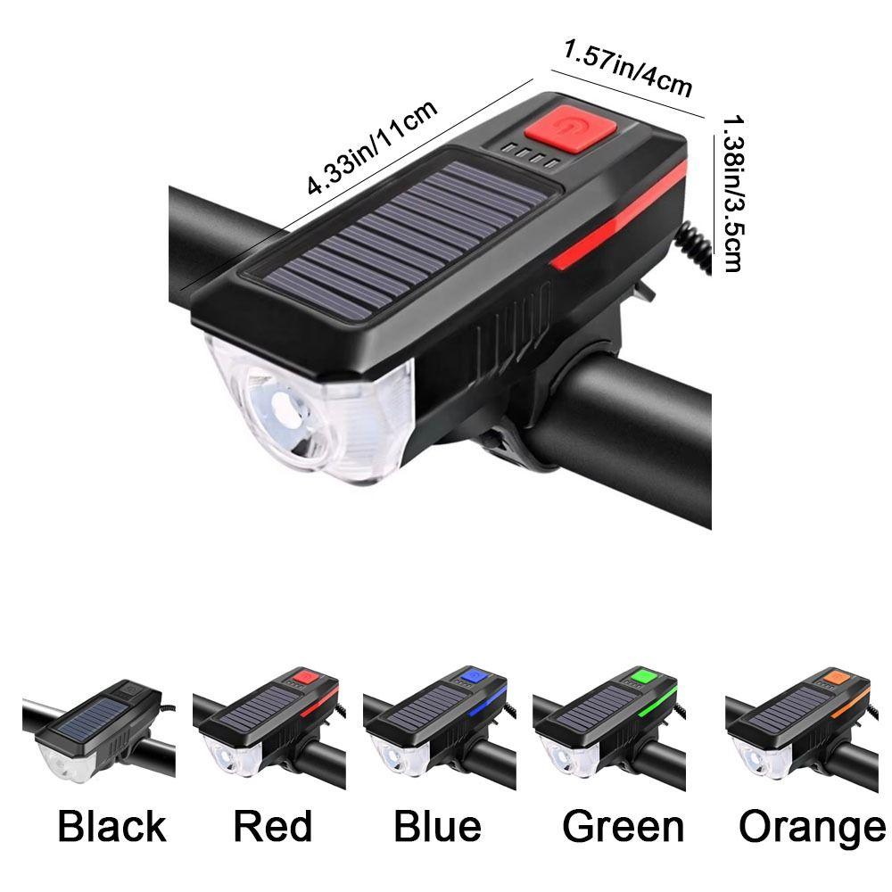 3 Modes Solar Bicycle Light Power Display Bike Front Lamp Mountain Road Bike Front Lamp  Work
