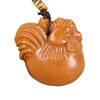 Green Sandalwood Zodiac Rooster Pendant Keychain - Golden Rooster Phone Chain Bag Accessory