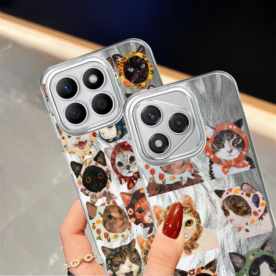 Case for Honor X8a X7b X9c 200 Pro X8b X9b X9a 200 400 Lite X8c Soft Shell Retro Cat Art