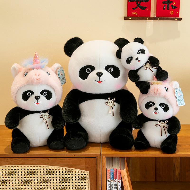 Transformed Panda Unicorn Plush Toys Children's Birthday Gifts Girls Bedroom Pillow Doll Exchange