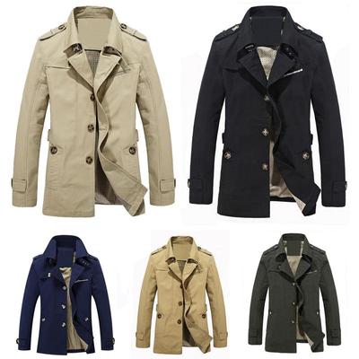 Men's Casual Jacket Windbreaker Long Coat