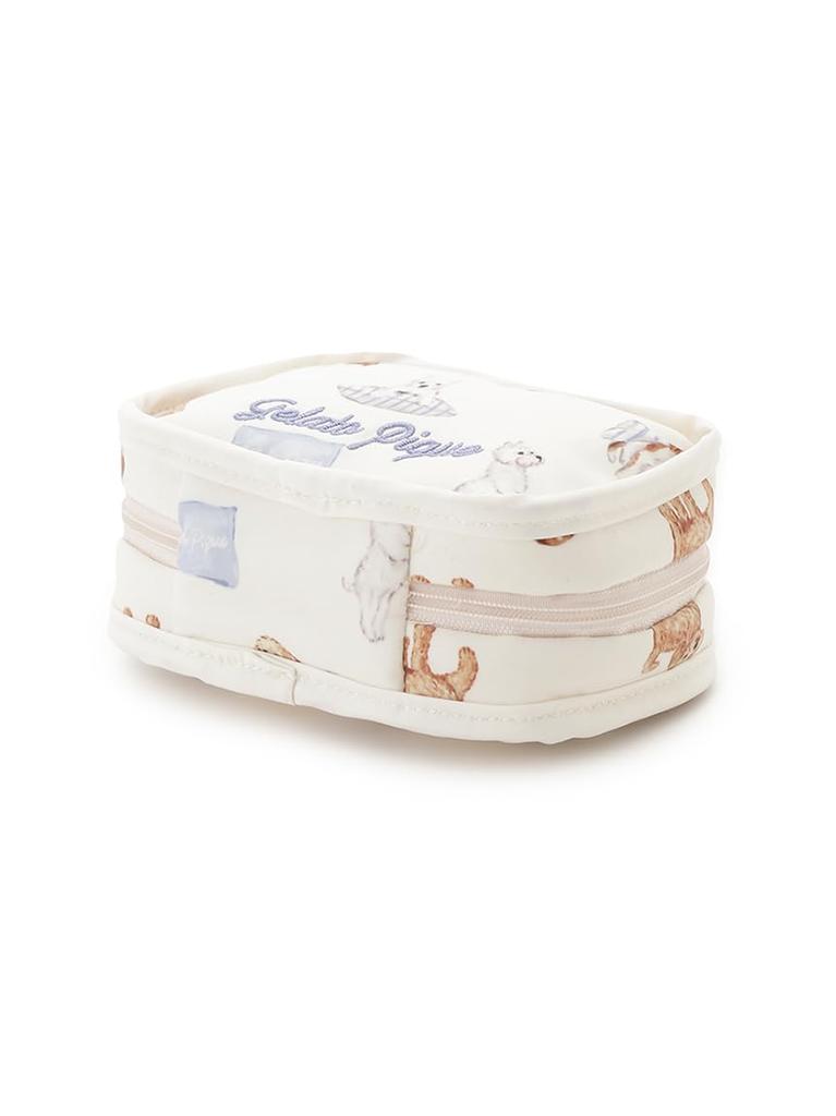 Gelato Pique Playful Dog Print Tissue Pouch PWGB261640 Free Size Women's White/White,
