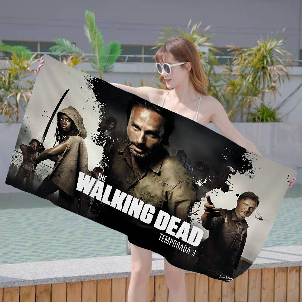 Horror TV The Walking Dead Microfiber Blanket Quick Drying Beach Towels Oversized Printing Super Absorbent Pool Towel Blanket
