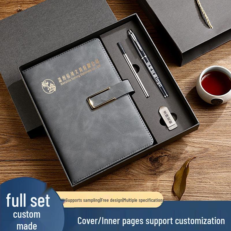 Custom Logo Business Notebook Gift Set with Buckle