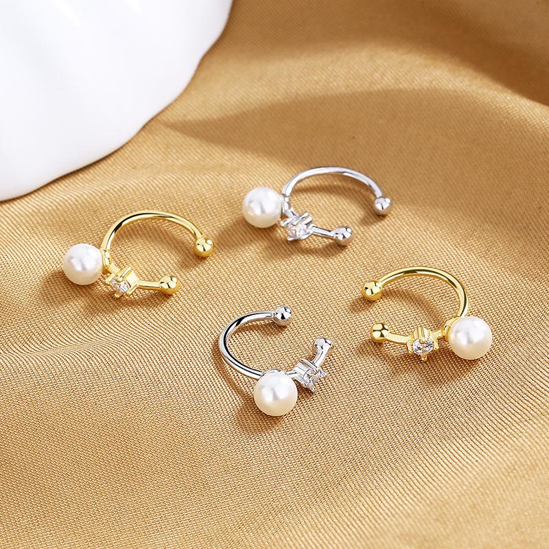 Pearl Ear Clip Type Earrings Without Ear Holes Female Niche Design Temperament Earrings High-End Sense Of Layering Accessories