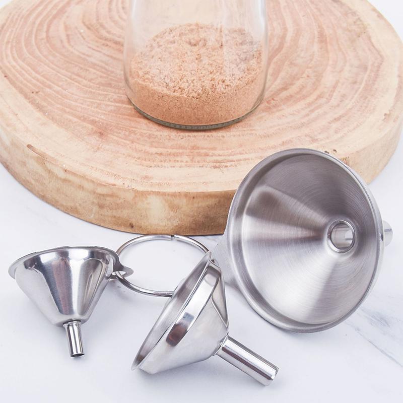 Stainless Steel Kitchen Funnels Set Food Grade Metal Funnels For Filling Bottles Small Funnels For Essential Oil Spices