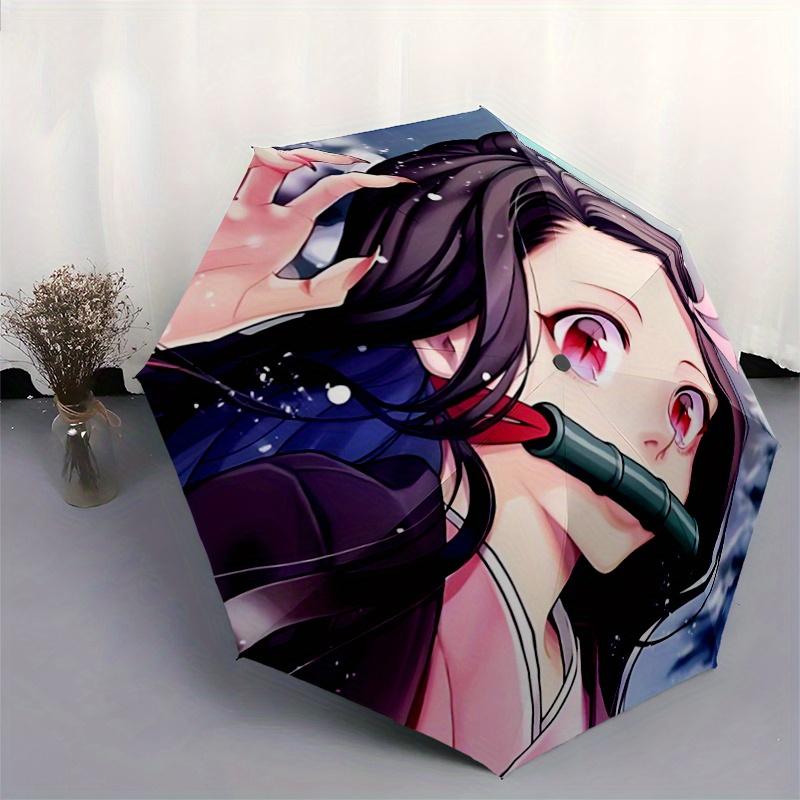 1pc Kamado Nezuko Automatic Folding Umbrella - 3 Folding Design, Vivid Cartoon Pattern, Suitable for Outdoor Activities, A Gift for Fans In