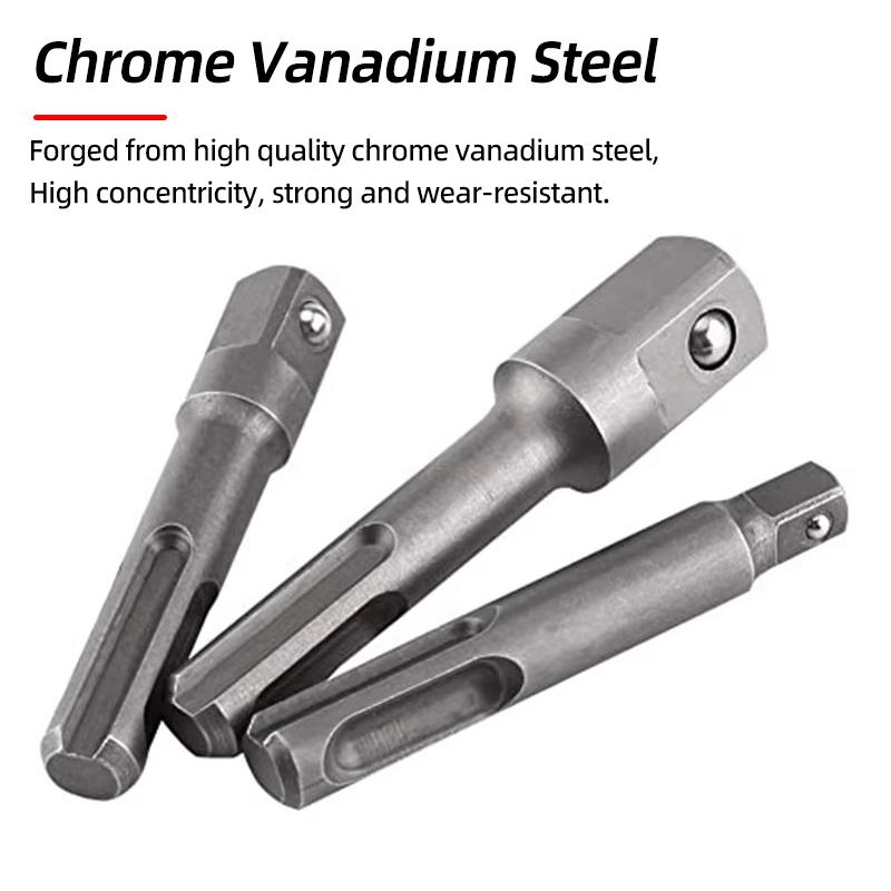 1/4"3/8"1/2" SDS Plus Socket Driver Drill Quick Change Hex Extension Adaptors Connector Hammer Drilling Bit Nut Impact Head Tool