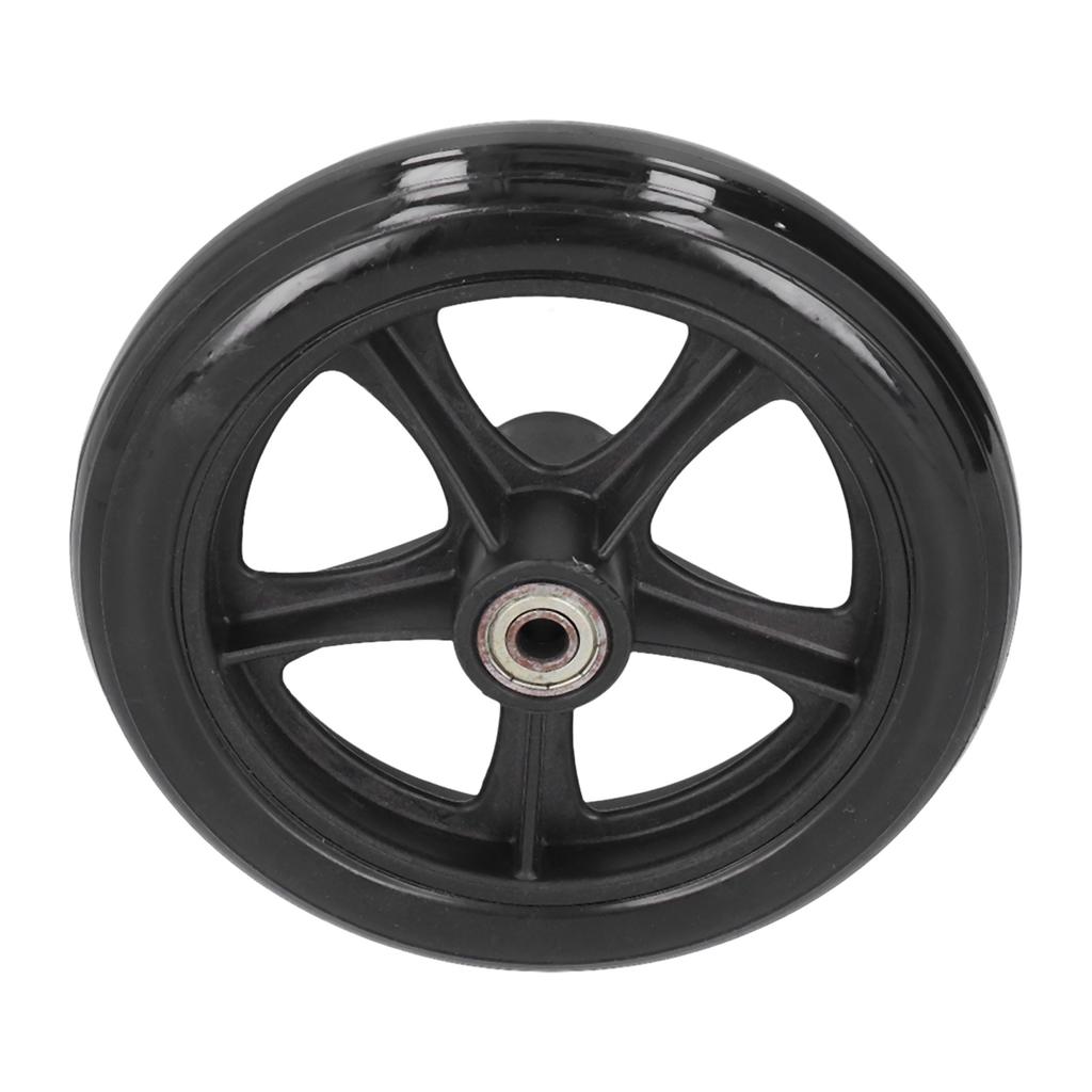 Wheelchair Wheel Replacement 16cm PU Walker Caster Accessory with Ball Bearing Black