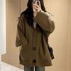 Women's Autumn & Winter Lazy Style Hooded Knit Cardigan - Korean Loose-Fit, High-Class Temperament Sweater Coat