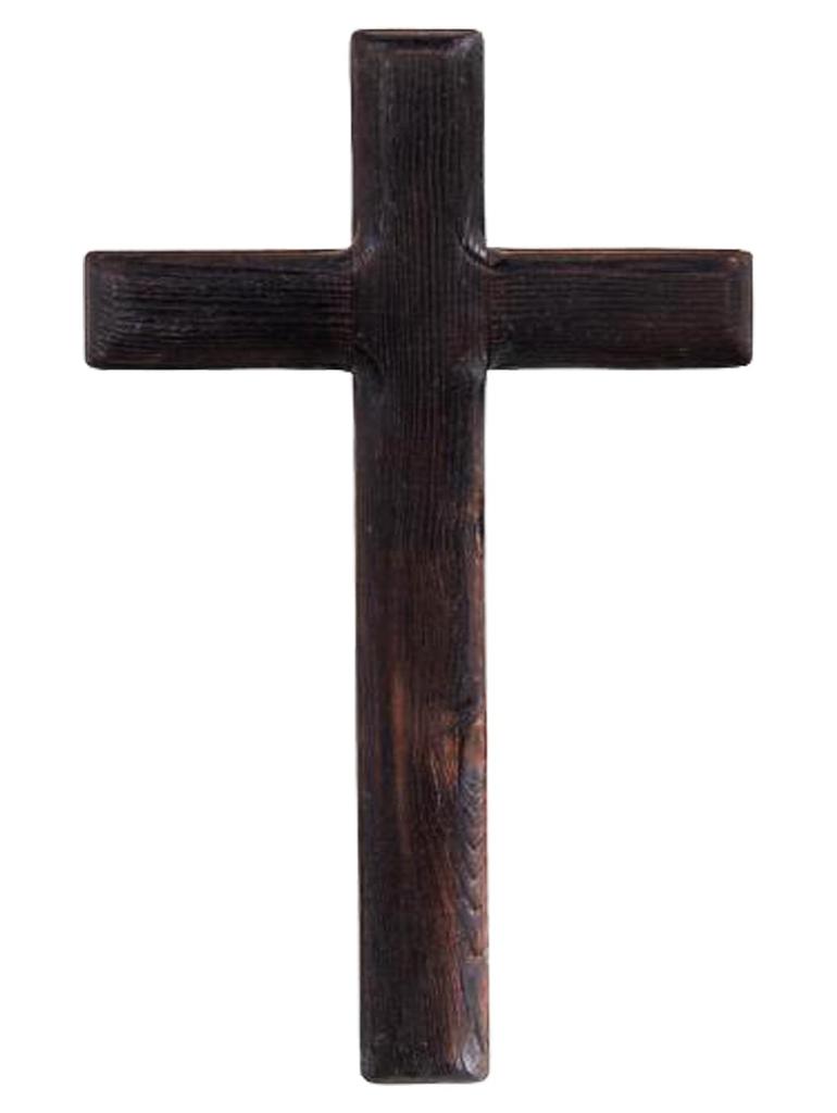 KITAX Wooden Cross, Wall Hanging, Christian Catholic Worship, Large Wood Interior Decor, Black