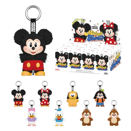 POP MART DISNEY Семья Микки Милые Вместе Брелок-игрушка из Плюша Серия [1 шт.] Pop Mart Гача Гача Сюрприз Фигурка Пластиковая Модель Премиум-игрушка ПВХ Мягкий V
