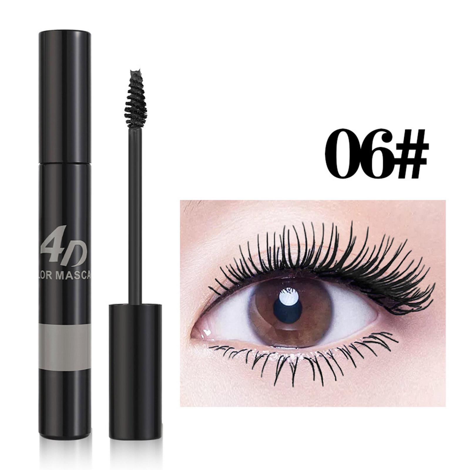 

4D Mascara for Long Lengthening and Volumizing Effect Highly Pigmented Black Waterproof Formula No Smudging No Flaking Non Clumping One Size