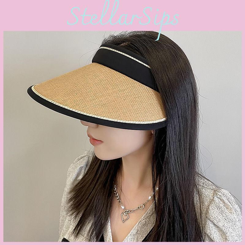 Elegant Wide Brim Sun Hat Women Featuring Foldable Design Outdoor Sunscreen Hat