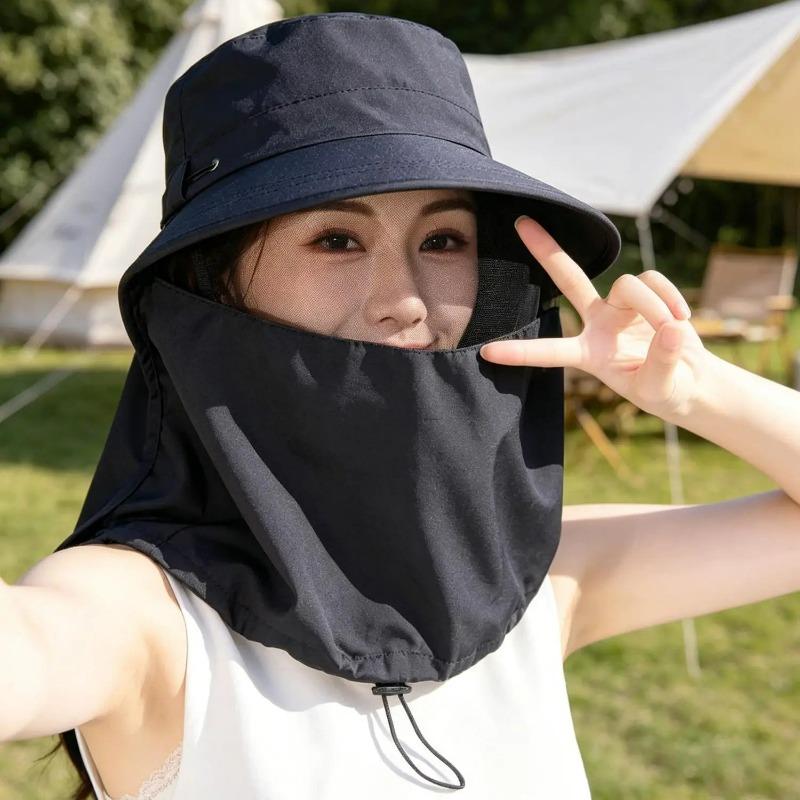 Sun Protection Hat with Face Neck Cover Breathable Four Way Stretch Outdoor Cap UV Block Headwear for Fishing Hiking Camping Cap