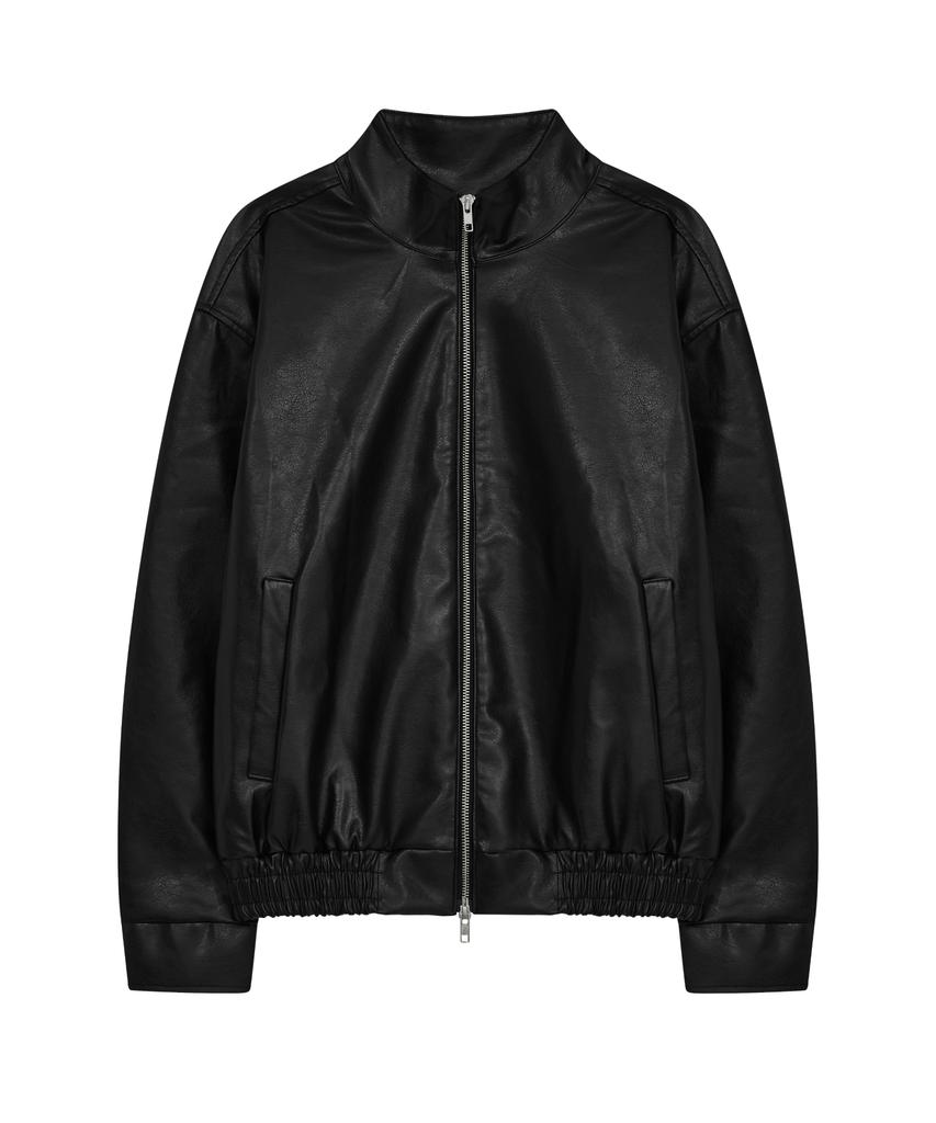 HYOJI 26 Fw Leather High-Neck Blouson Crop Jacket (Black)