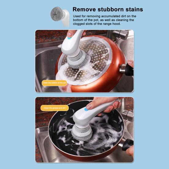 Electric Rotary Cleaning Brush Rechargeable Design Powerful Motor Cleaning Brush with 3 Brush Heads Cordless Stain Removal Brush