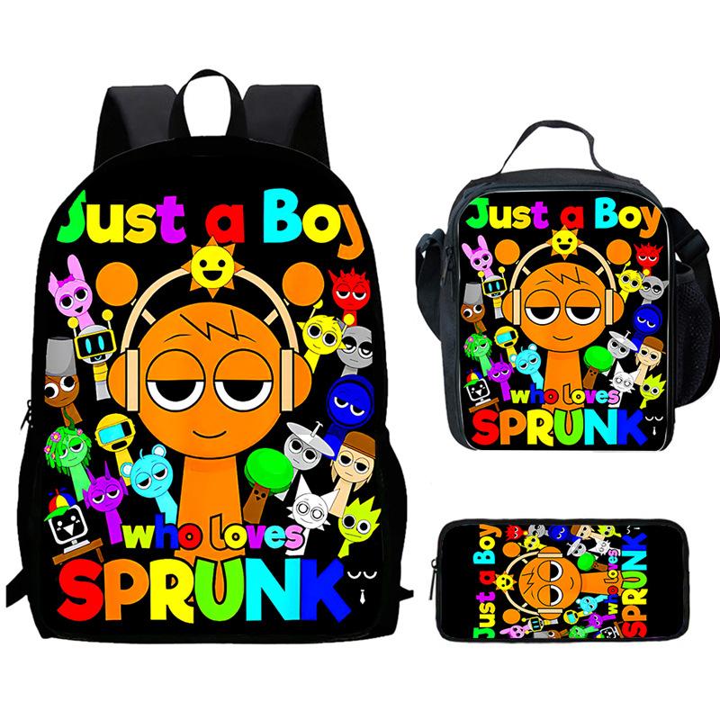 Sprunki Rhythm Box, Game Anime Backpack, Student Schoolbag, Computer Bag