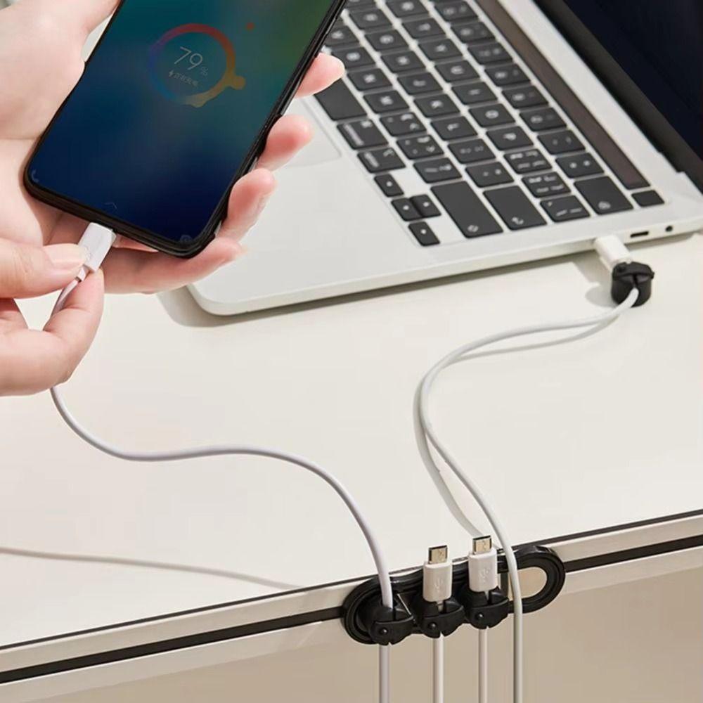 Reserved Wire Slots Multi Cord Holder Charging Cable Fixed Storage Buckle Home Office Use