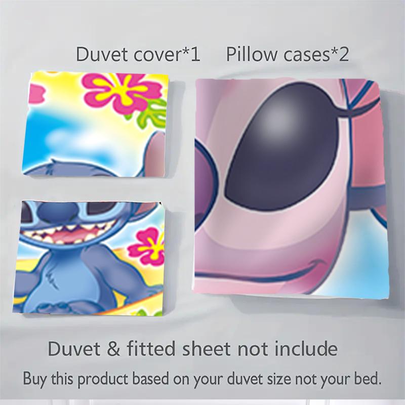 3Pcs Lilo Stitch Adventure Bedding Sets For All Sizes New 3D Printed Bed Cover Comforter Duvet Cover Pillowcase Bedroom Decoration