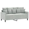 Vidaxl Sofa 2-Osobowa, Jasnoszara, 140 Cm, Tapicerowana Aksamitem