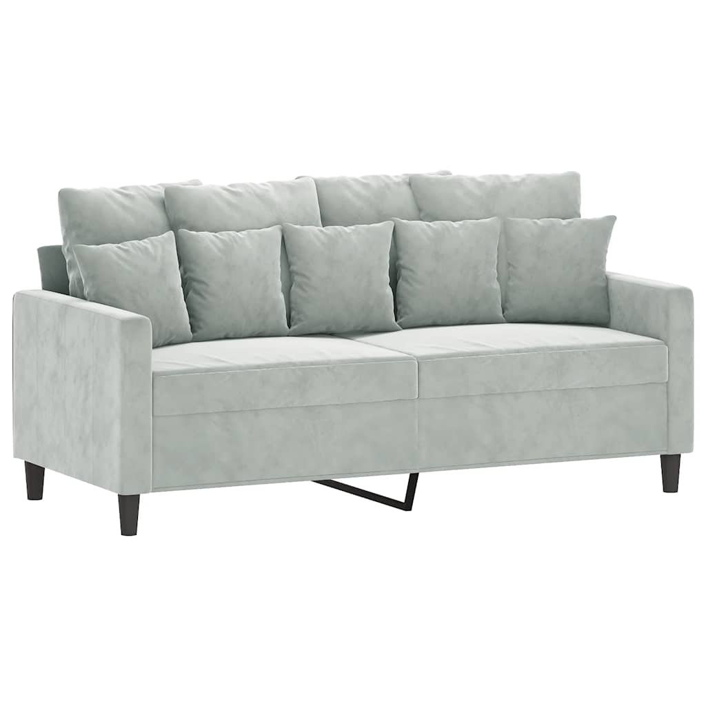 Vidaxl Sofa 2-Osobowa, Jasnoszara, 140 Cm, Tapicerowana Aksamitem