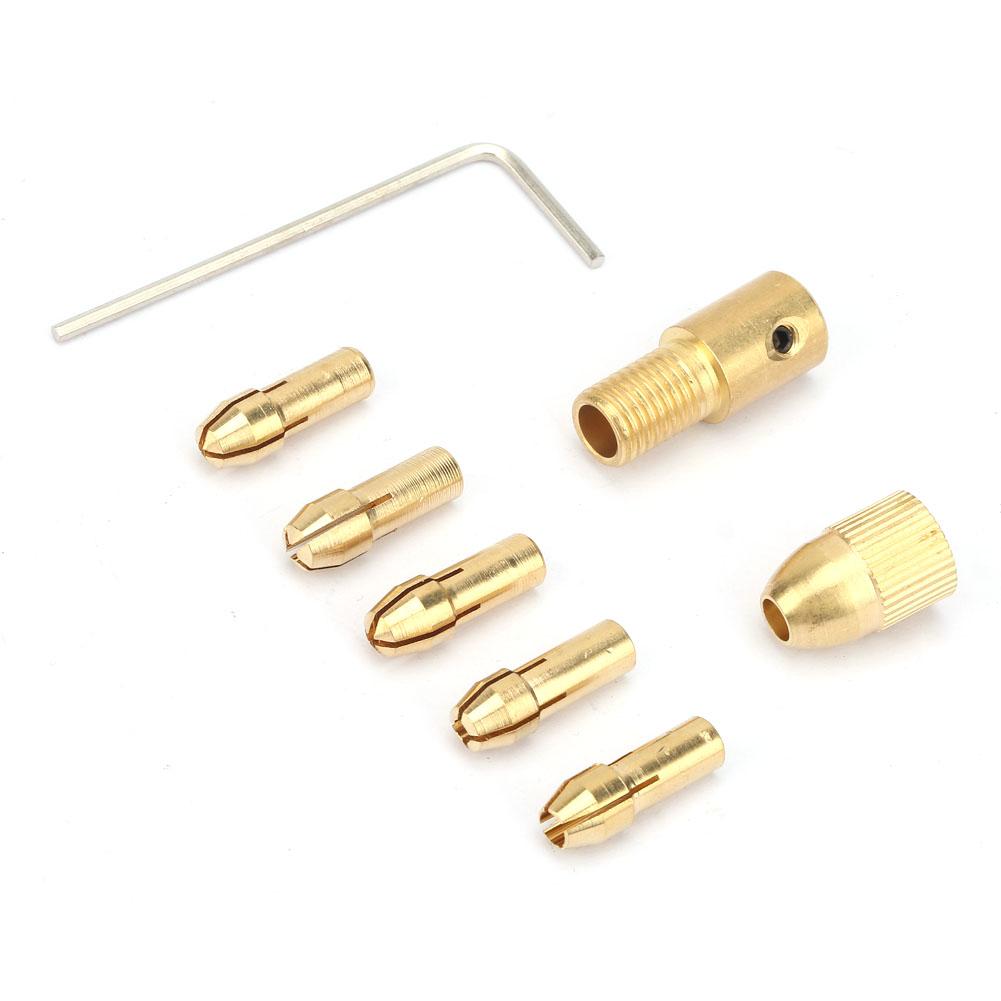 7 Pcs 0.5 3mm Electric Drill Bit Collet Micro Twist Drill Chuck Tool Adapter (3.17mm )