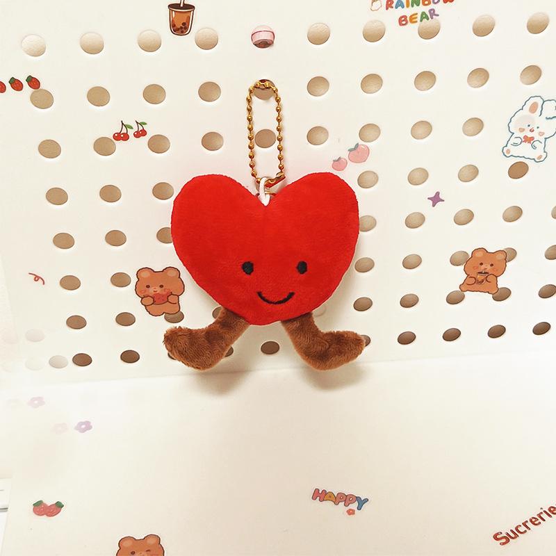 

Creative Cartoon Five-pointed Star Love Plush Doll Bag Pendant Couple Schoolbag Backpack Hanging Car Keychain Chain 7*9cm