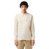 Lacoste Mens Striped Linen Regular Button-Down Shirt