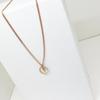 Glory_Arden [Unisex] Surgical Steel Circle Cross Rose Gold Daily Necklace /Ghmn-481