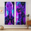 2pcs Cyberpunk Anime Girl Print Curtains – Modern Home Decor for Bedroom   Office   Kitchen   Living Room & Study