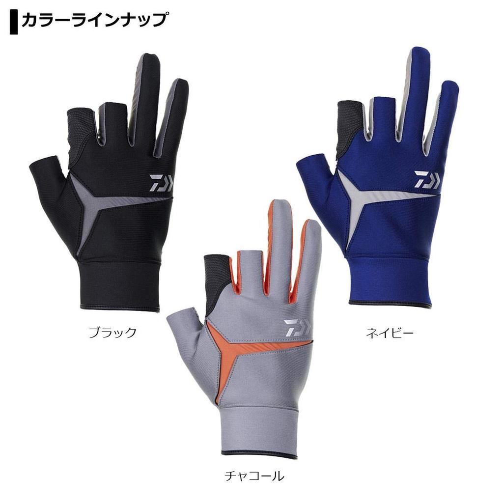 Daiwa Active Fit Cold Weather Fishing (DAIWA) All-Round Gloves, 3-Length Cut, Navy, DG-7520W