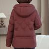 Übergröße XL-6XL Damen Kurzpufferjacke Mittleren Alters Winter-Oberbekleidung mit Kapuze Elegant Stickerei Dick Warm Daunenmäntel