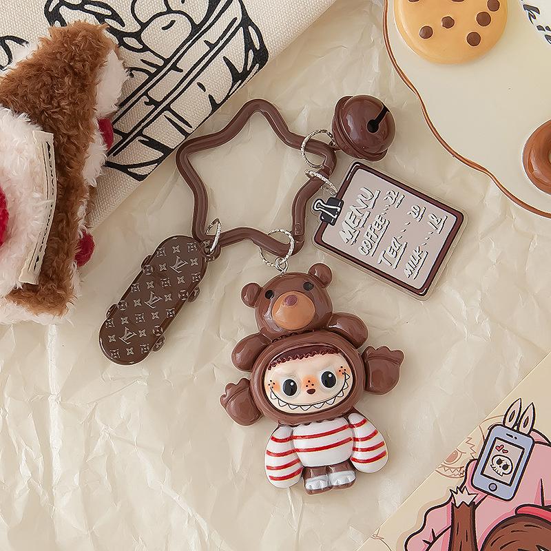 Schlüsselanhänger Niedlicher Taschenanhänger Handykette Harzpuppenanhänger Farbe Schultaschenanhänger