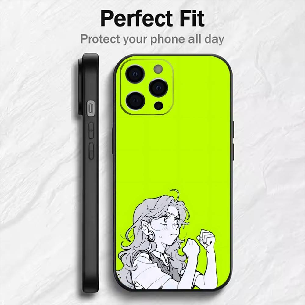 

LES Green Y-Yuri Aya-Mitsuki Couple Phone Case For iPhone17,16,15,14,13,12 Plus,Max Soft Silicone Black Cover iPhone12