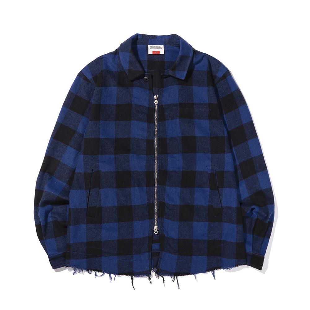Extraordinary Shirring Check Shirt Blue L/Free