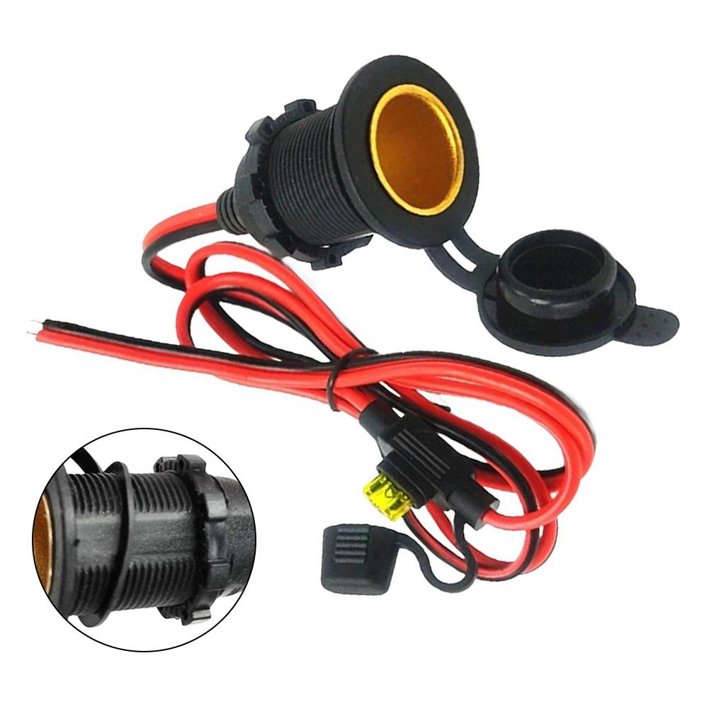 12V Outlet DC Socket Connector 12V-24V Extension Cord 100CM Length High Universality Fitment Non-Deformed Design