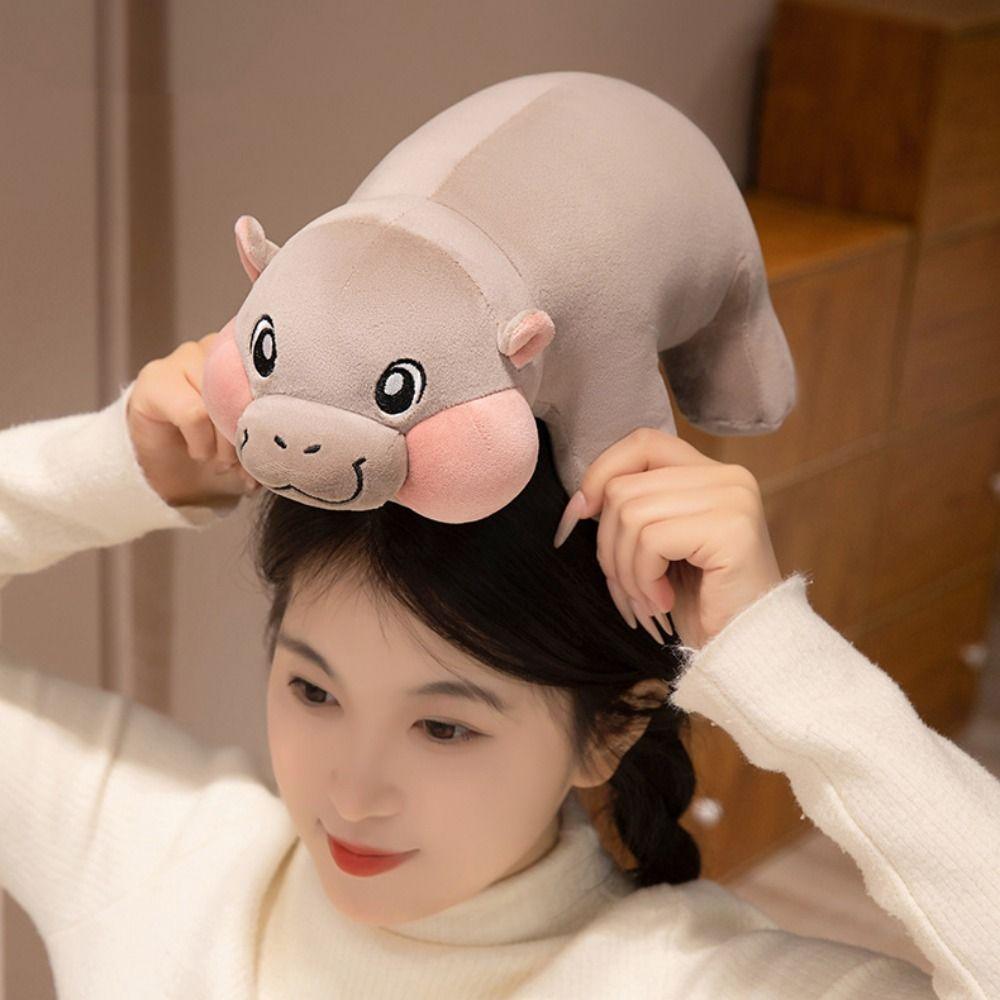 Chubby Hippo Plush Toy Short Legs Hippopotamus Stuffed Animal Doll  Valentine's Birthday