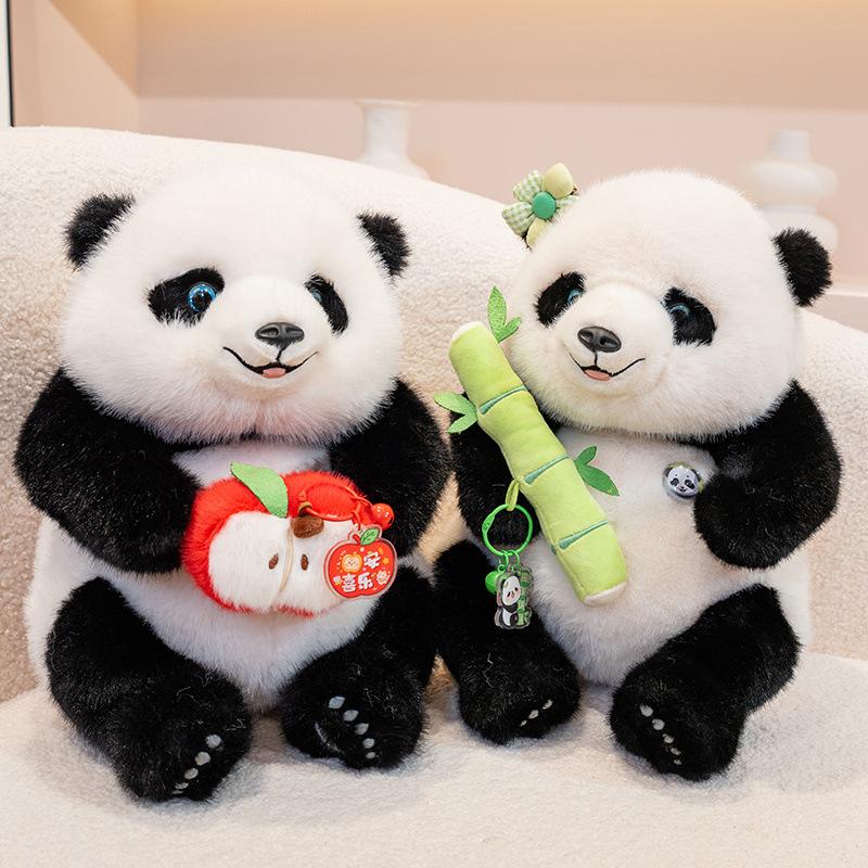 New Giant Panda Doll Flower Panda Plush Toy Doll Backpack Doll Same Birthday Gift In Chengdu