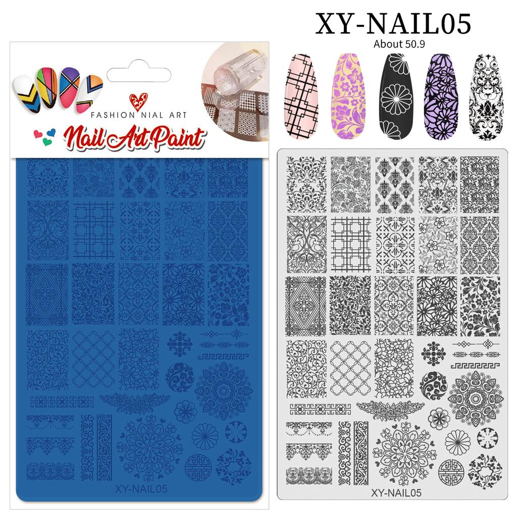 Nail Art Printing Steel Plate Lace Butterfly Pattern Flower French Large Transfer Silicone Seal Steel Plate Printing Rubber Plate