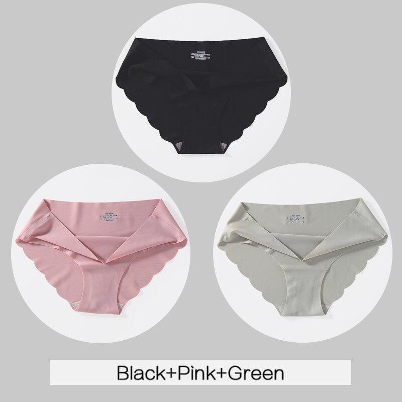3Pcs Frauen Eis Seide Höschen M-XL Low-rise Briefs Komfortable Damen Nahtlose Unterwäsche Sexy Unterhosen Weibliche Dessous Dessous