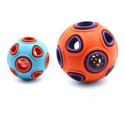 Sound Luminous Double-layer Dog Toy Ball, Natural Rubber Self-cleaning Teeth, Tooth Grinding and Leaking Pet Toy Ball