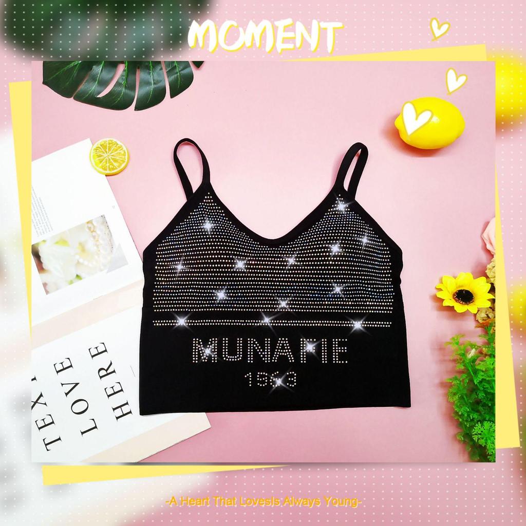 European & American Rhinestone Camisole: Seamless Spring/Autumn U-Back Vest.
