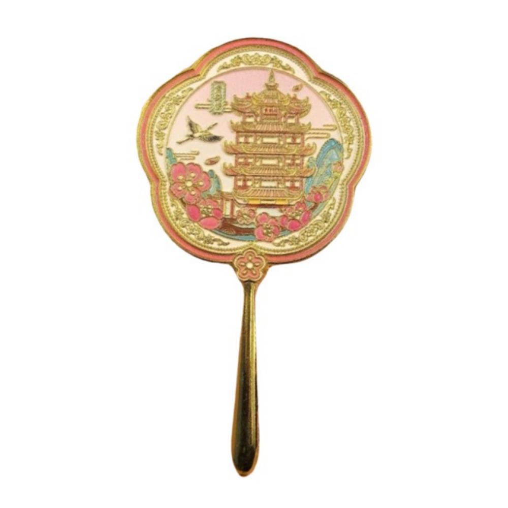 Portable Handheld Makeup Mirror Round Travel Makeup Mirror Exquisite Ancient Style Mirror Travel