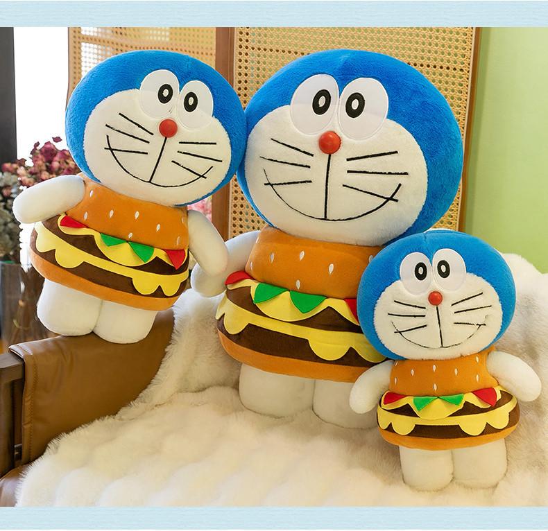 Soft Hamburger Cat Cartoon Plush Doll For Girls Birthday Gift Wholesale