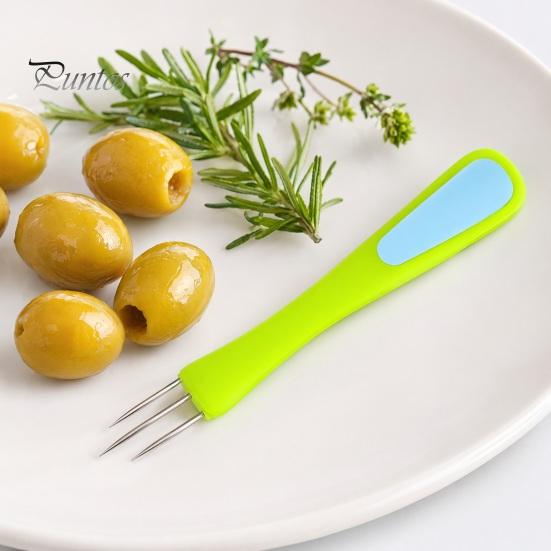 Colander And Fork Combo Olive Spoon Set, Hands-Free Long Handle Jar Clamps, Multi-Functional Pickle Utensils Grabber Tool, for Olives Can Onion