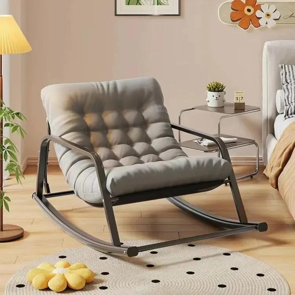 Double Rocking Chair Leisure Sofa Chairs Living Room Bedroom Lazy Comfortable Sofa Adjustable Backrest Detachable Rocking Chair