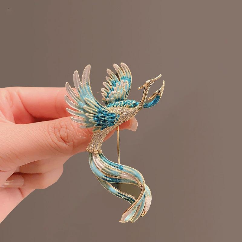1PC Jewelry Accessries For Women Clothing Coat Multicolor Flying Phoenix Delicate Brooch Pin Bird Corsage