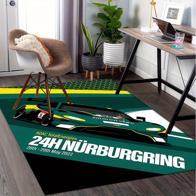 Wyścig, Prędkość, Biuro Nürburgring Dywanik Biurowy Miękki Poliester Dywanik Wejściowy Zmywalny Antypoślizgowy Można Prać w Pralce